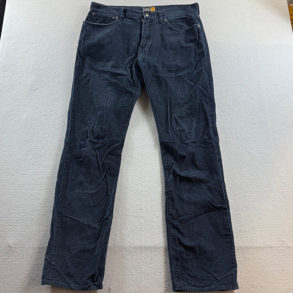 J.Crew Slim Straight Pants Mens 34x34 Navy Blue Corduroy 5-Pocket Trousers